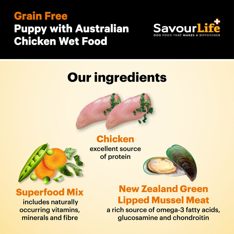Savourlife Grain Free Chicken Puppy Wet Food 375g