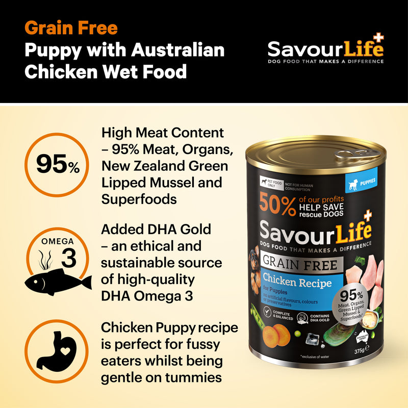 Savourlife Grain Free Chicken Puppy Wet Food 375g