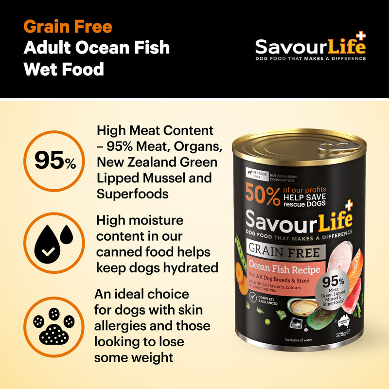 Savourlife Grain Free Ocean Fish Adult Dog Wet Food 375g