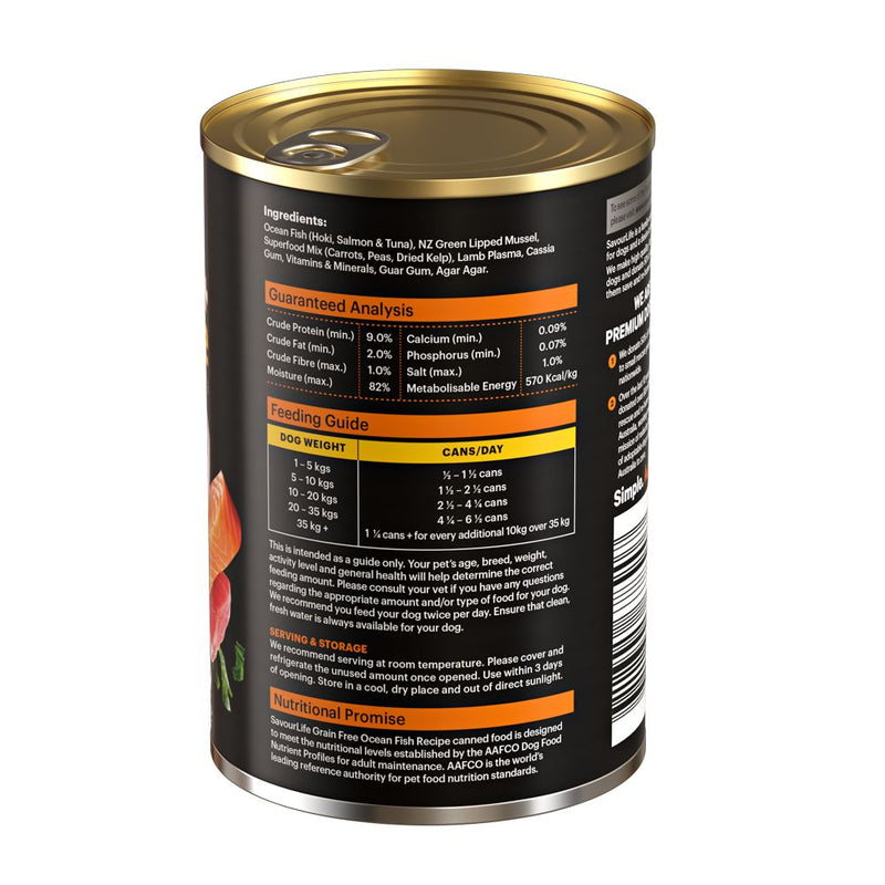 Savourlife Grain Free Ocean Fish Adult Dog Wet Food 375g X12