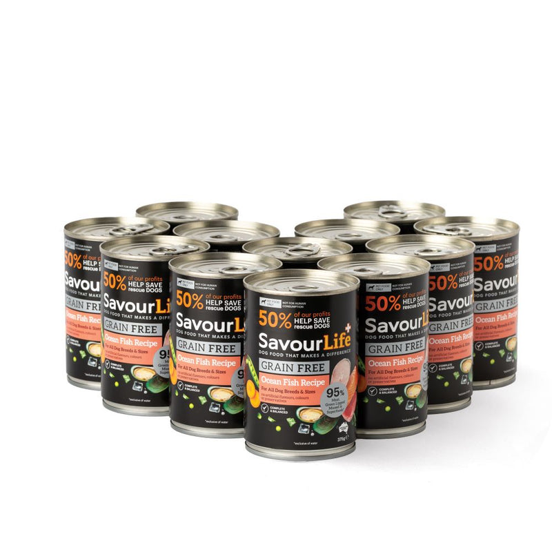 Savourlife Grain Free Ocean Fish Adult Dog Wet Food 375g X12-Habitat Pet Supplies
