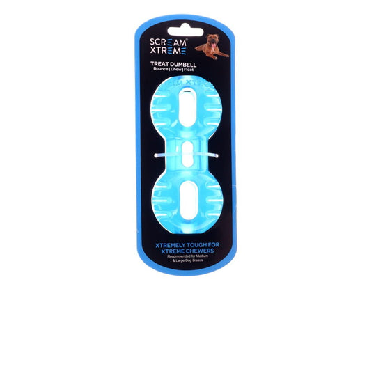 Scream Xtreme Treat Dumbbell Dog Toy Blue Medium/Large