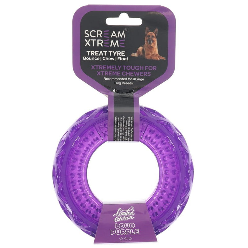 Scream Xtreme Treat Tyre Lavender Scented Dog Toy Extra Large :->>-Habitat Pet Supplies