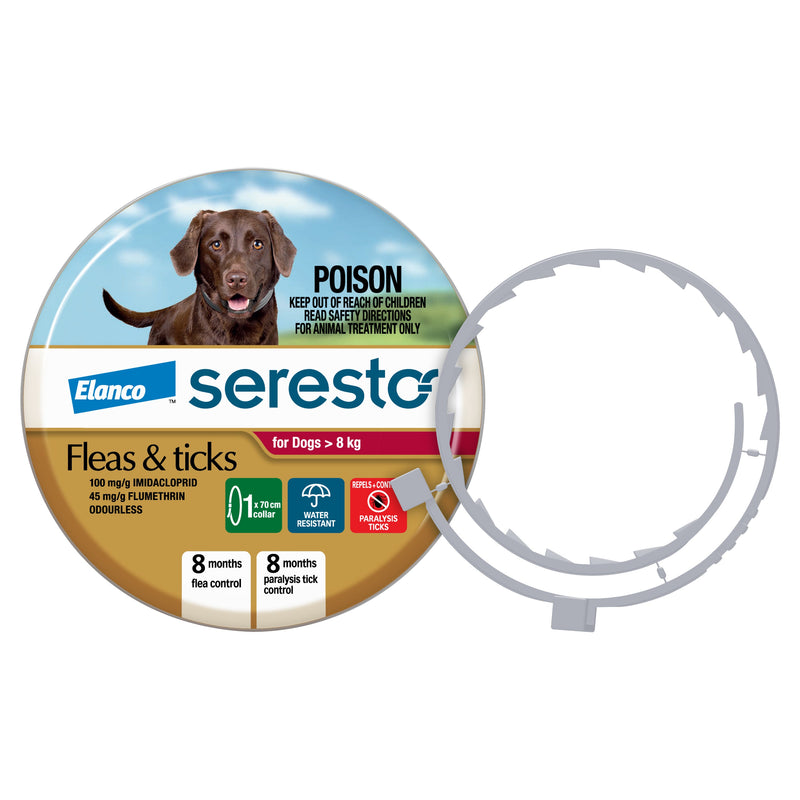 Seresto Flea and Tick Collar for Dogs Over 8kg-Habitat Pet Supplies