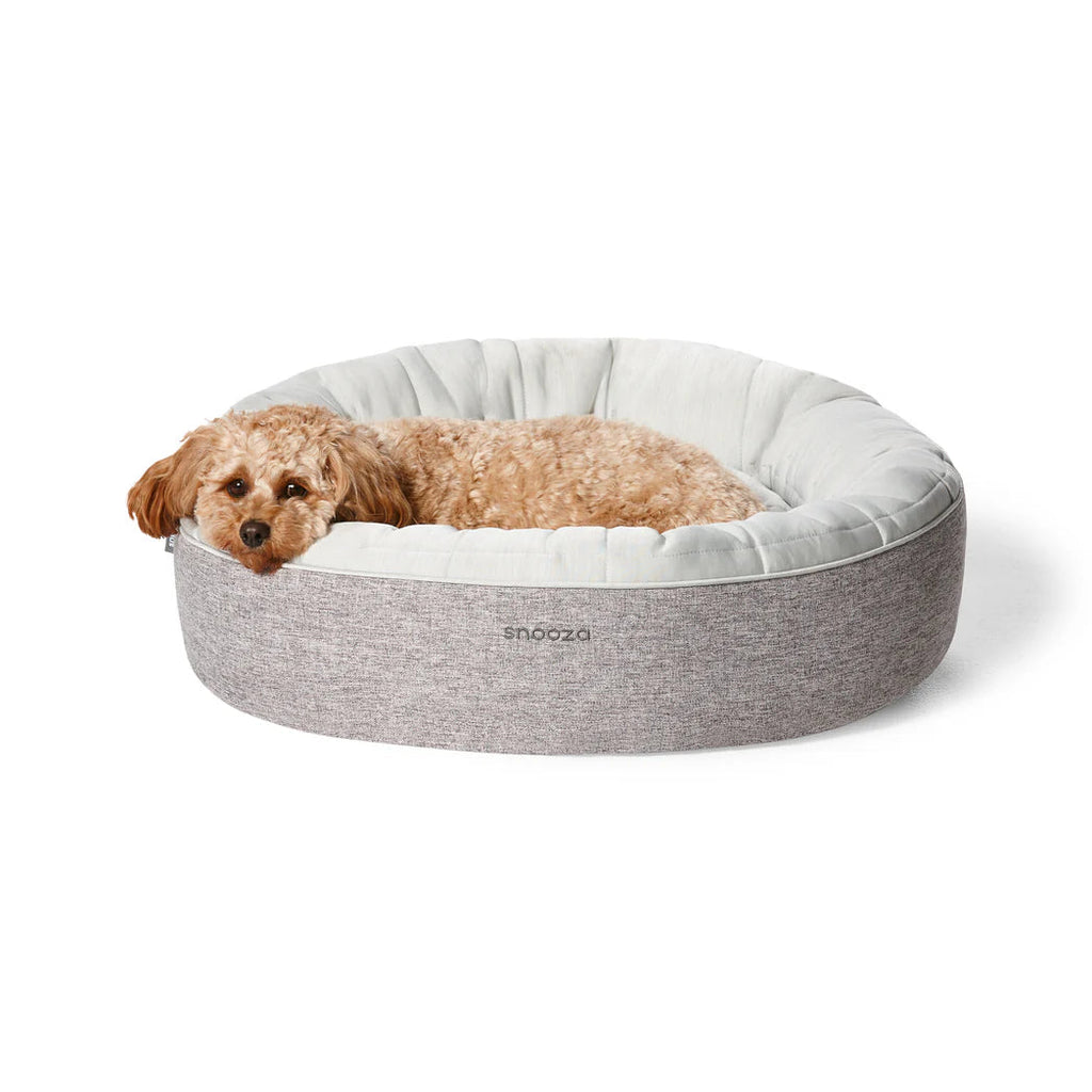 Snooza Cooling Cuddler Powder Grey Dog Bed Large-Habitat Pet Supplies
