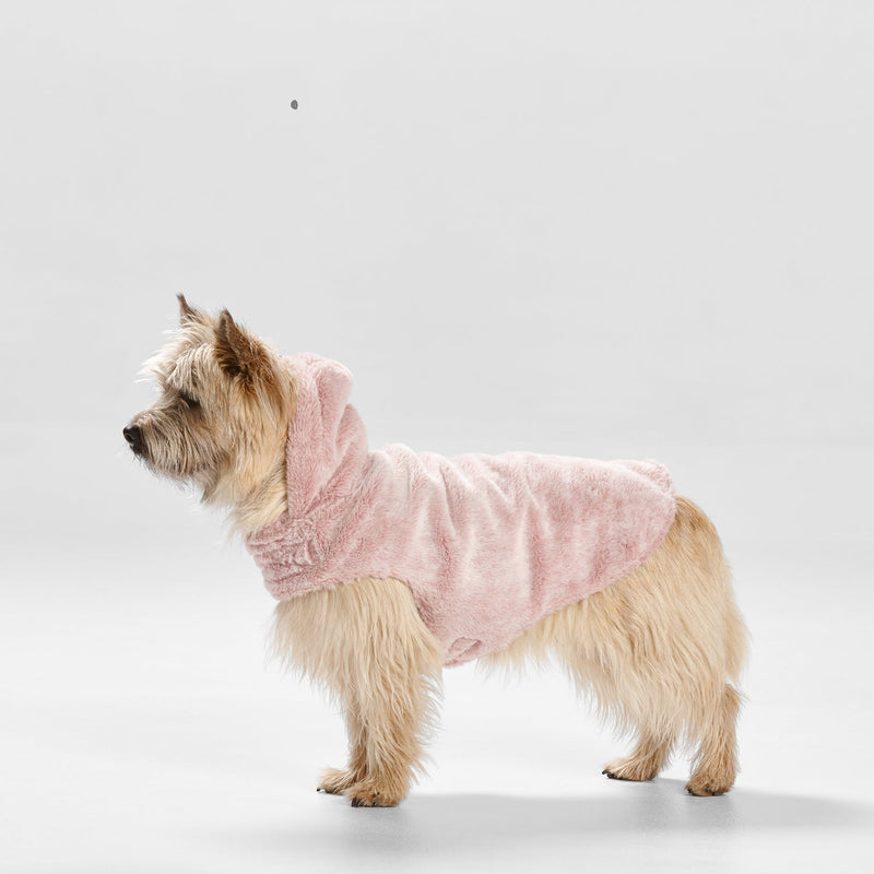 Snooza Dog Apparel Faux Fur Hooded Pink Vest Large
