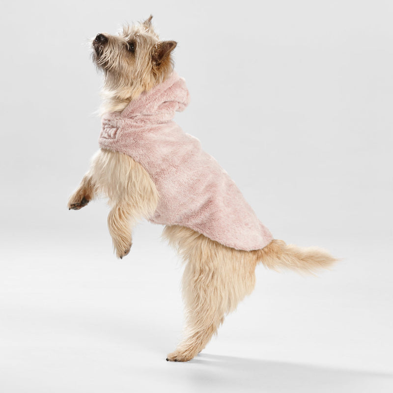 Snooza Dog Apparel Faux Fur Hooded Pink Vest Small