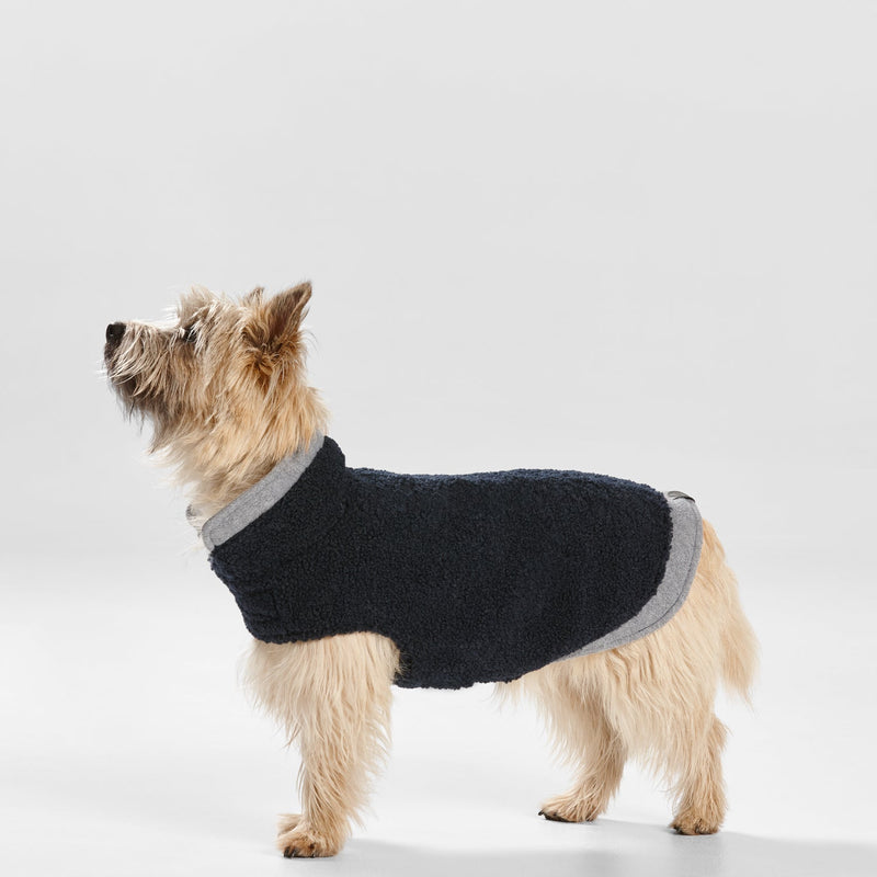 Snooza Dog Apparel Teddy Fleece Navy and Grey Vest Extra Small