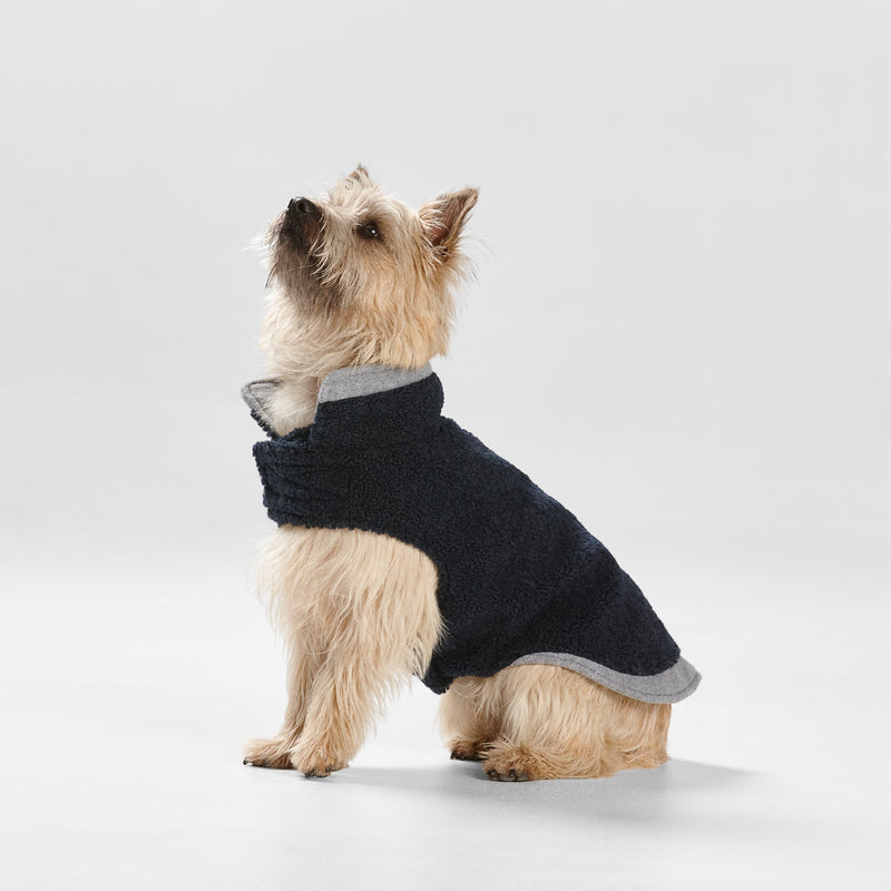 Snooza Dog Apparel Teddy Fleece Navy and Grey Vest Medium