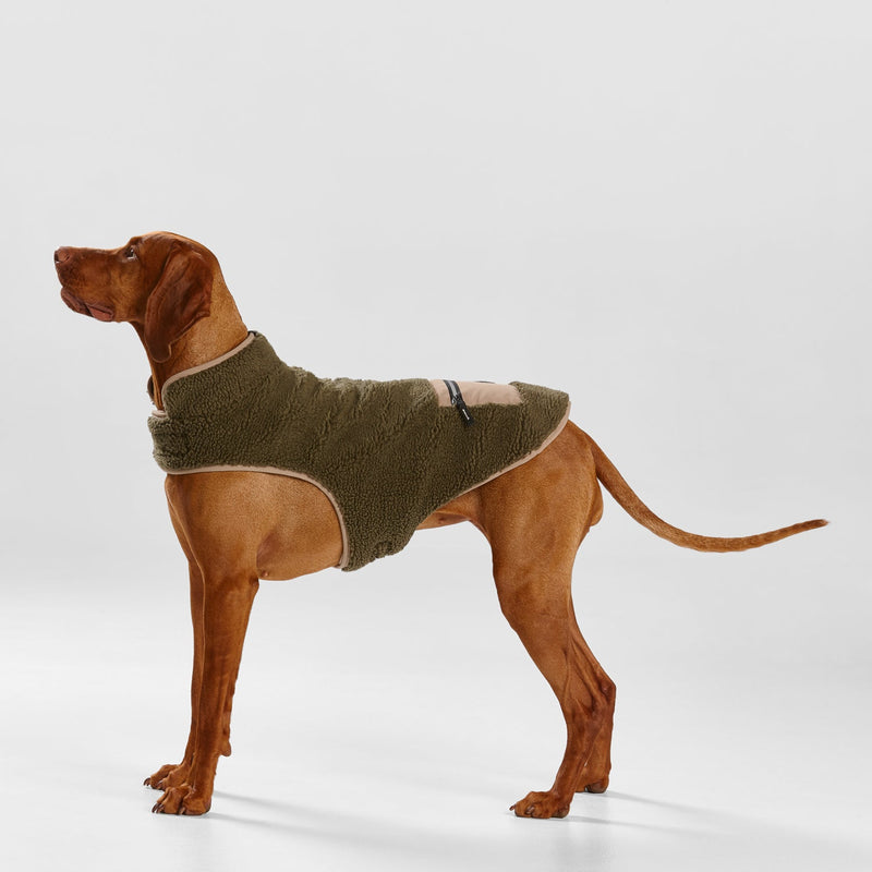 Snooza Dog Apparel Teddy Khaki and Fawn Vest with Pocket Extra Small