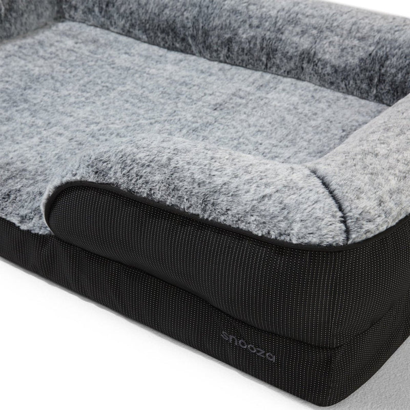 Snooza Tuff Ortho Retreat Dog Bed Black/Chinchilla Extra Large