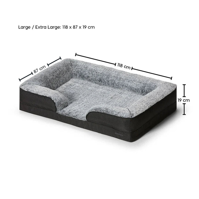 Snooza Tuff Ortho Retreat Dog Bed Black/Chinchilla Extra Large