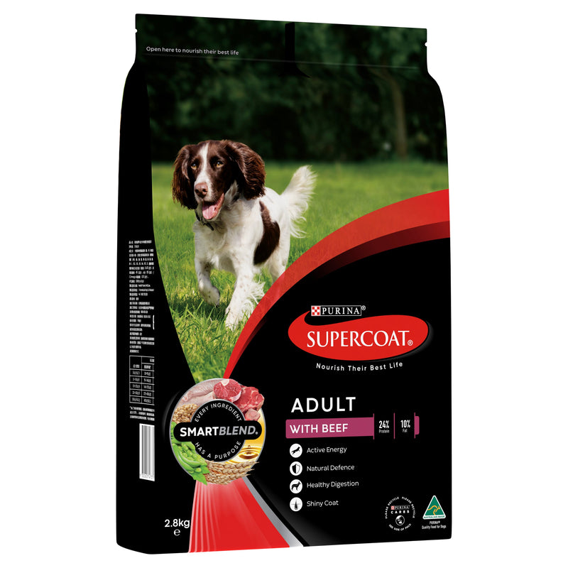 Supercoat Beef Adult Dry Dog Food 2.8kg-Habitat Pet Supplies