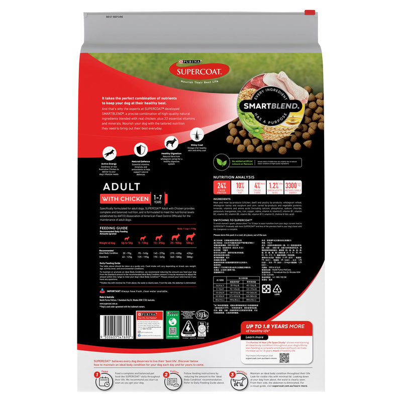Supercoat Chicken Adult Dry Dog Food 18kg