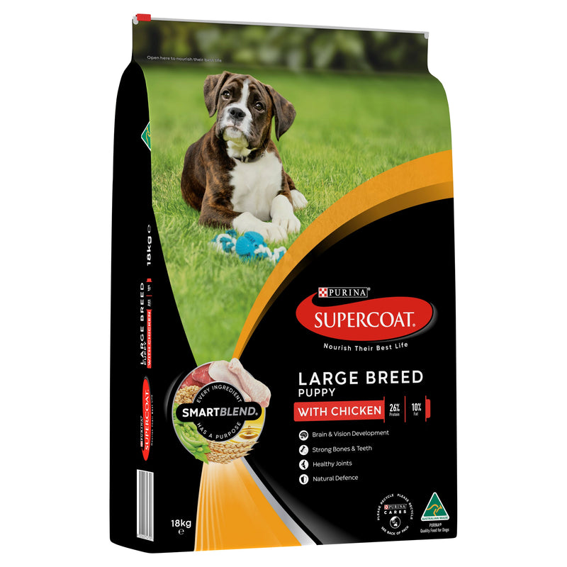 Supercoat Chicken Large Breed Puppy Dry Dog Food 18kg-Habitat Pet Supplies