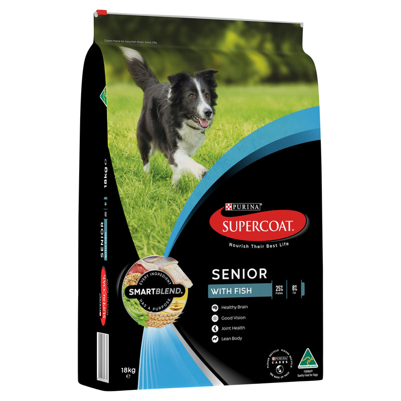 Supercoat Fish Senior Dry Dog Food 18kg-Habitat Pet Supplies