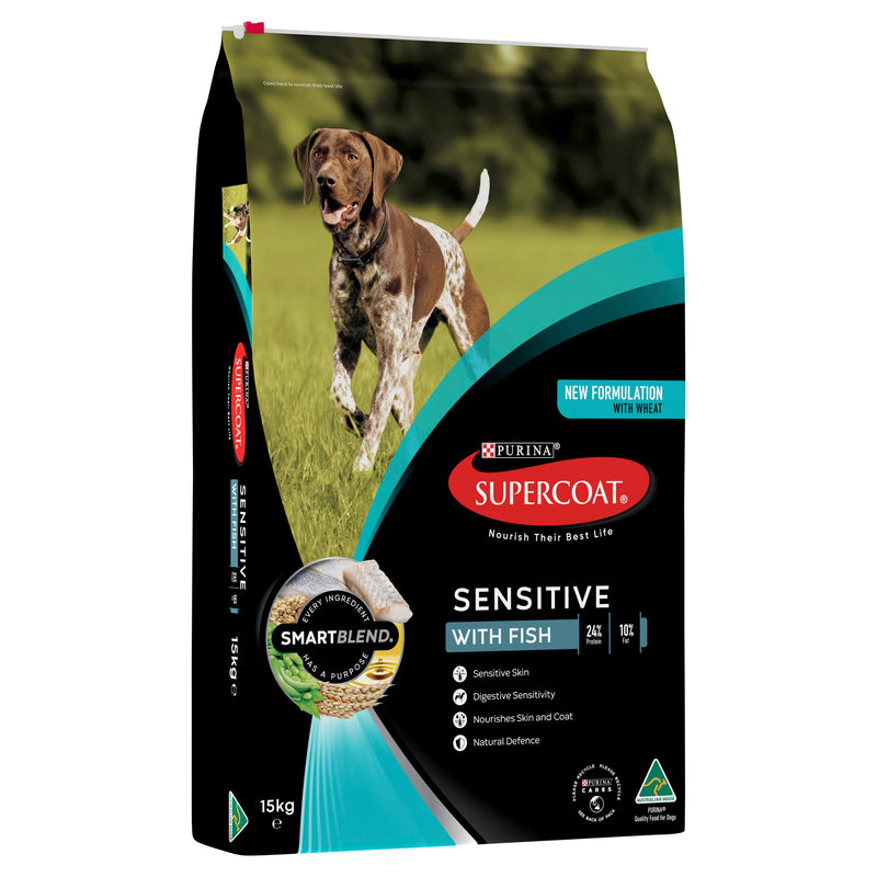 Supercoat Fish Sensitive Skin and Stomach Adult Dry Dog Food 15kg-Habitat Pet Supplies