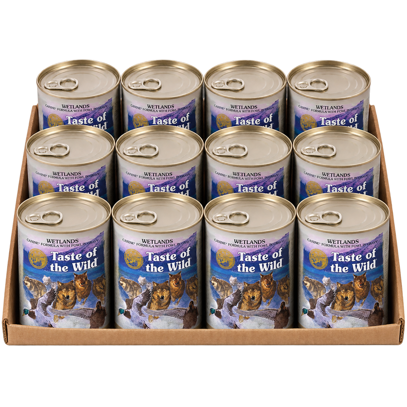 Taste of the Wild Wetlands Canine Formula with Fowl in Gravy for Dogs 390g x12-Habitat Pet Supplies
