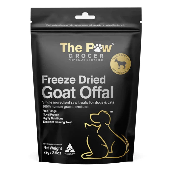 The Paw Grocer Black Label Freeze Dried Goat Offal Dog and Cat Treats 72g-Habitat Pet Supplies