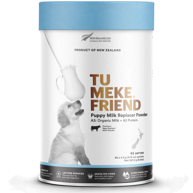 Tu Meke Friend A3 Organic Milk Replacament Powder with A3 Protein for Puppies 45x 5.5g Serves-Habitat Pet Supplies