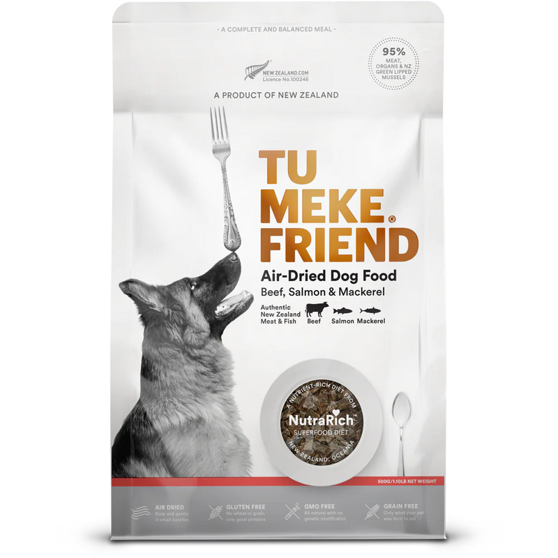Tu Meke Friend Air Dried Beef Mackerel and Salmon Dry Dog Food 500g-Habitat Pet Supplies