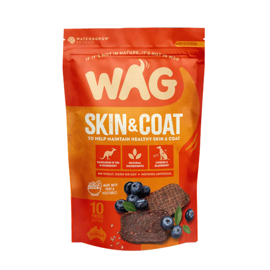 Wag Kangaroo Jerky Skin & Coat 10 Pack