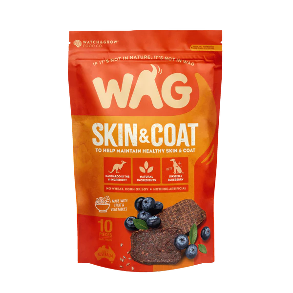 Wag Kangaroo Jerky Skin & Coat 10 Pack-Habitat Pet Supplies