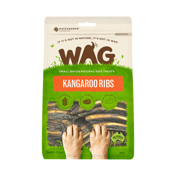 Wag Kangaroo Ribs 200g-Habitat Pet Supplies