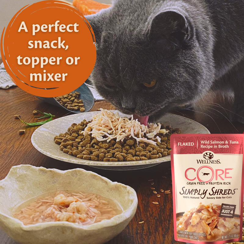 Wellness CORE Simply Shreds Flaked Wild Salmon and Tuna Wet Cat Food 50g