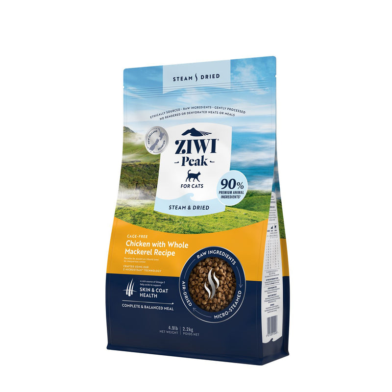 ZIWI Peak Steam and Dired Cage Free Chicken with Whole Mackerel Cat Food 2.2kg