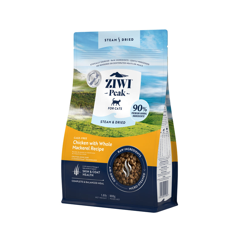 ZIWI Peak Steam and Dired Cage Free Chicken with Whole Mackerel Cat Food 800g