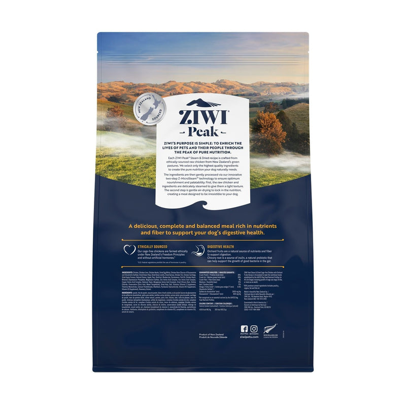 ZIWI Peak Steam and Dried Cage Free Chicken with Orchard Fruits Dog Food 3.2kg *!*!*