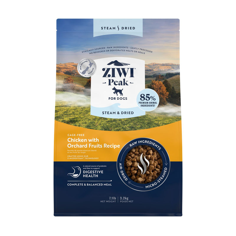 ZIWI Peak Steam and Dried Cage Free Chicken with Orchard Fruits Dog Food 3.2kg *!*!*-Habitat Pet Supplies