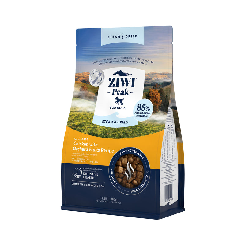 ZIWI Peak Steam and Dried Cage Free Chicken with Orchard Fruits Dog Food 800g