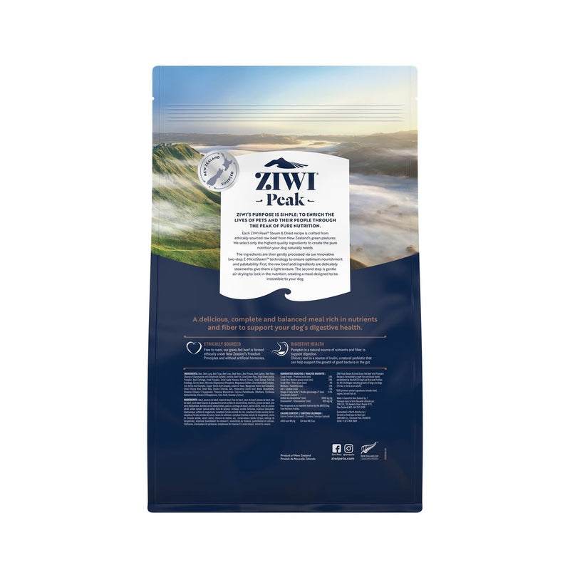 ZIWI Peak Steam and Dried Grass Fed Beef with Pumpkin Dog Food 1.5kg