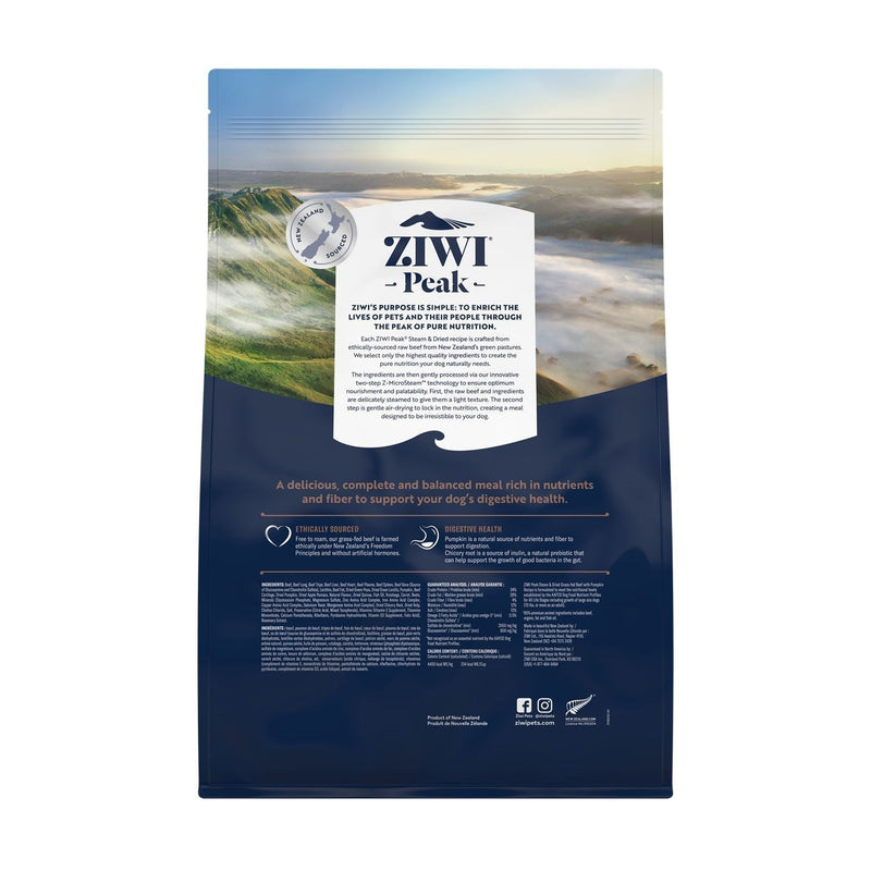 ZIWI Peak Steam and Dried Grass Fed Beef with Pumpkin Dog Food 3.2kg *!*!*