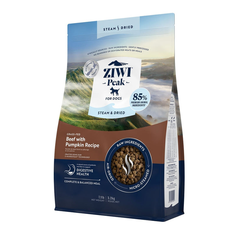 ZIWI Peak Steam and Dried Grass Fed Beef with Pumpkin Dog Food 3.2kg *!*!*