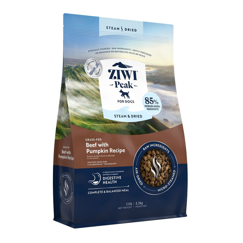 ZIWI Peak Steam and Dried Grass Fed Beef with Pumpkin Dog Food 3.2kg-Habitat Pet Supplies