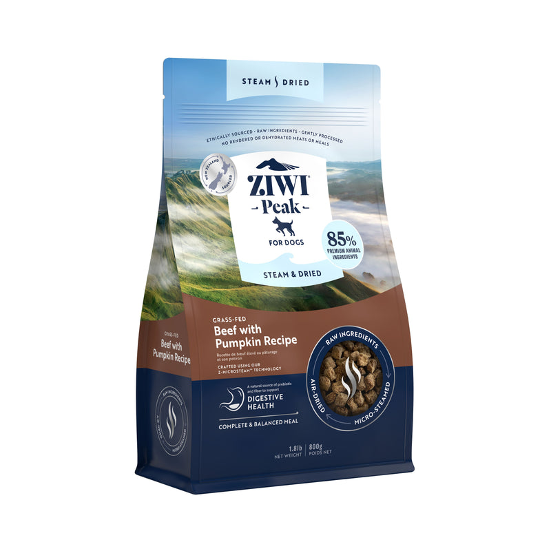 ZIWI Peak Steam and Dried Grass Fed Beef with Pumpkin Dog Food 800g-Habitat Pet Supplies