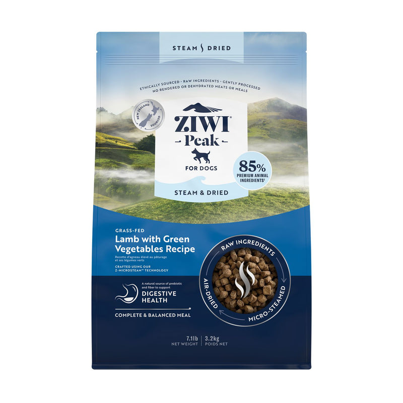 ZIWI Peak Steam and Dried Lamb with Green Vegetables Dog Food 3.2kg *!*!*-Habitat Pet Supplies