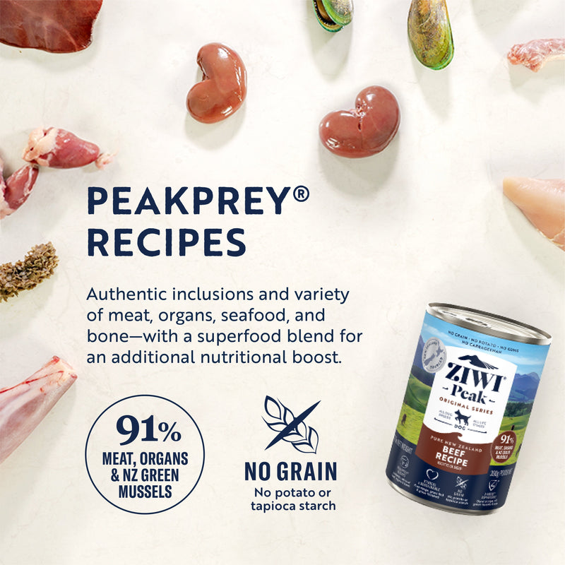 ZIWI Peak Wet Beef Recipe Dog Food 390g