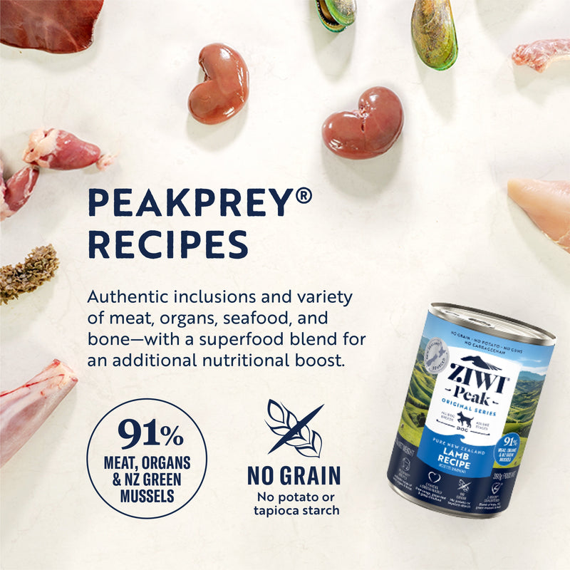 ZIWI Peak Wet Lamb Recipe Dog Food 390g