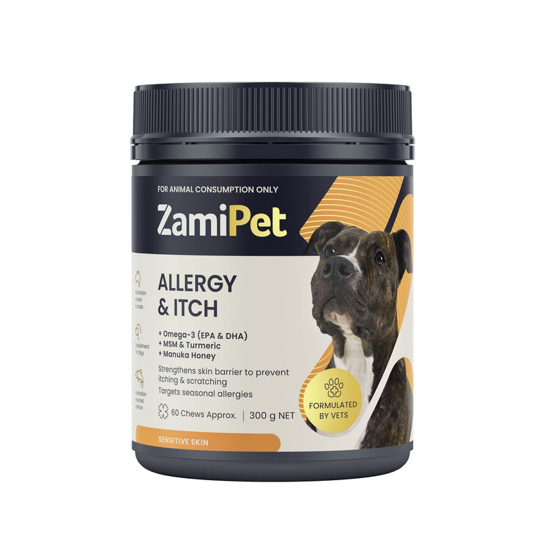ZamiPet Allergy and Itch Chews for Dogs 300g 60 Pack-Habitat Pet Supplies