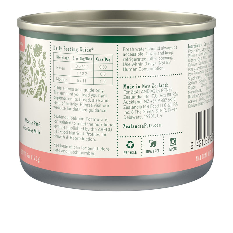 Zealandia Kitten and Mama Salmon Mousse Pate Wet Cat Food 170g x24