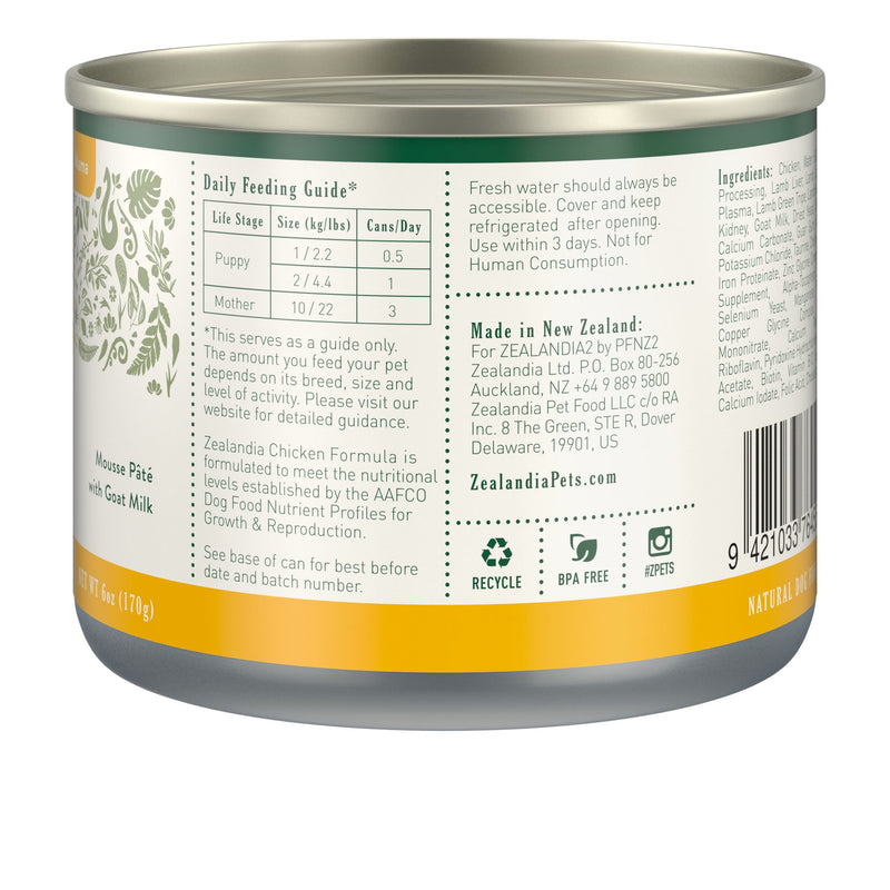 Zealandia Puppy and Mama Chicken Mousse Pate Wet Food 170g