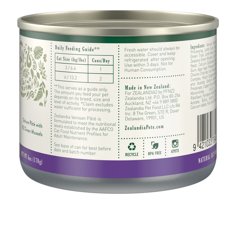 Zealandia Venison Pate Adult Cat Wet Food 170g ($)($)