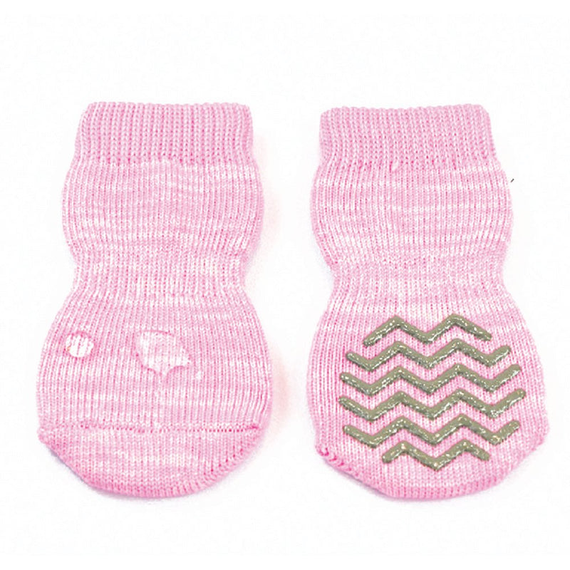 ZeeZ Hydrophobic Non-Slip Pet Socks Pink Large-Habitat Pet Supplies