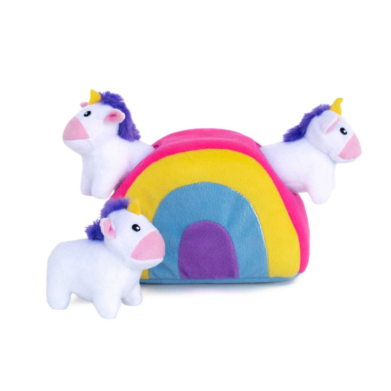 Zippy Paws Unicorn and Rainbow Burrow Dog Toy-Habitat Pet Supplies