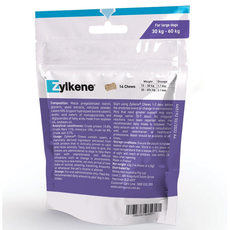 Zylkene Calming Chews for Large Dogs 450mg 14 Pack