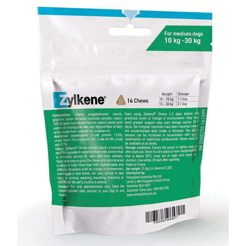 Zylkene Calming Chews for Medium Dogs 225mg 14 Pack